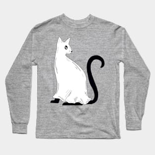 Mystery Ghost Cat Long Sleeve T-Shirt